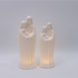 CERAMIC CHRISTIAN DECOR WITH LED LIGHT